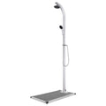 vidaXL Prysznic ogrodowy z szarą podstawą, 220 cm, aluminium