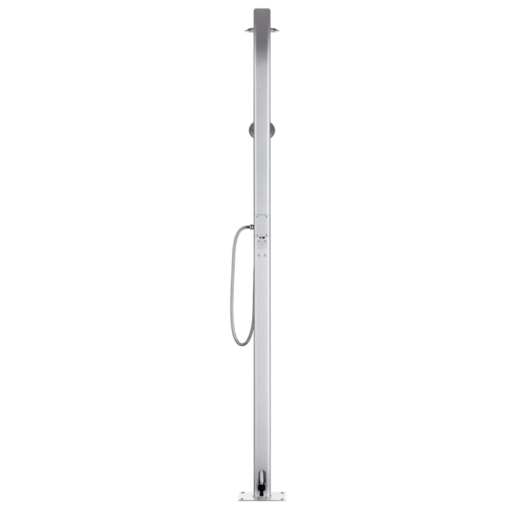 vidaXL Prysznic ogrodowy z szarą podstawą, 220 cm, aluminium