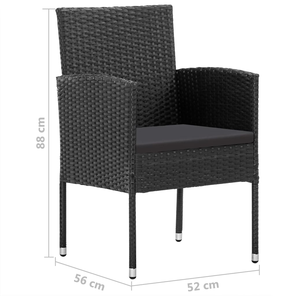 vidaXL 5-częściowy zestaw mebli ogrodowych, czarny