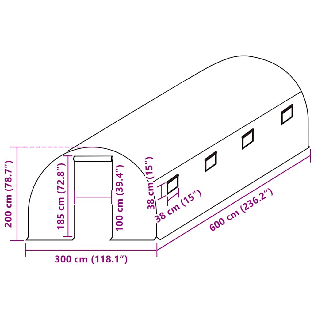 vidaXL Zastępcze pokrycie szklarni (18 m²), 3x6x2 m, przezroczyste
