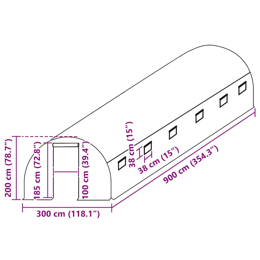 vidaXL Zastępcze pokrycie szklarni (27 m²), 3x9x2 m, przezroczyste