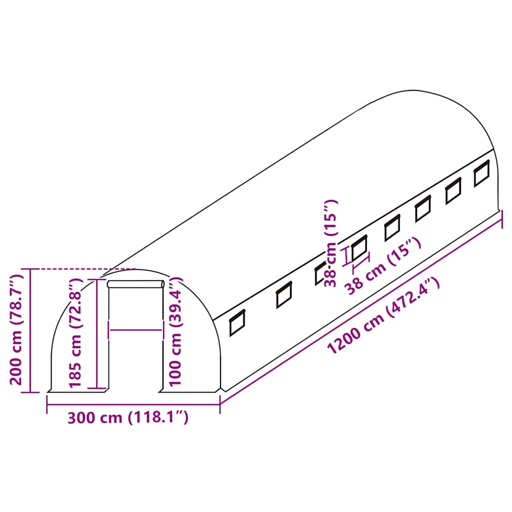vidaXL Zastępcze pokrycie szklarni (36 m²), 3x12x2 m, przezroczyste