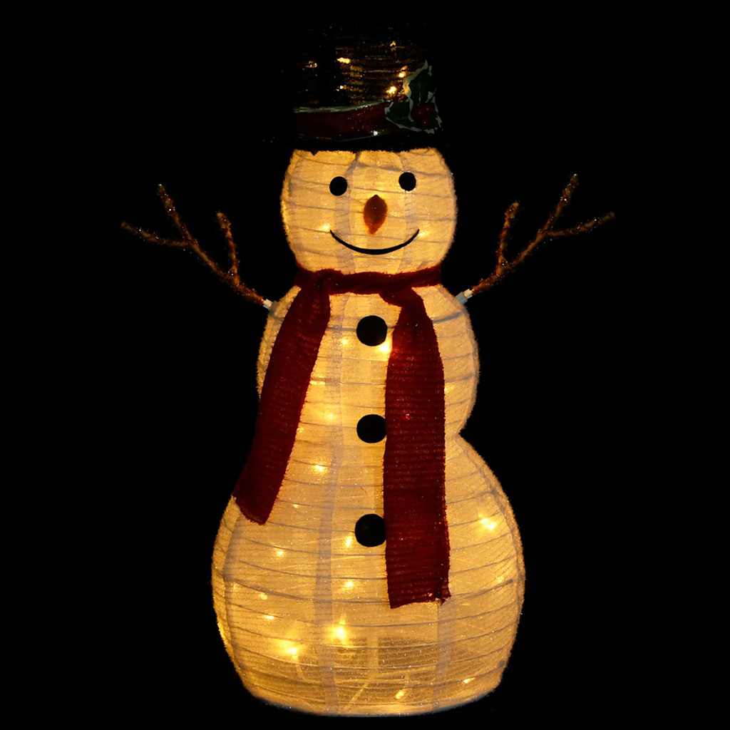 vidaXL Dekoracja świąteczna, bałwan z LED, luksusowa tkanina, 60 cm