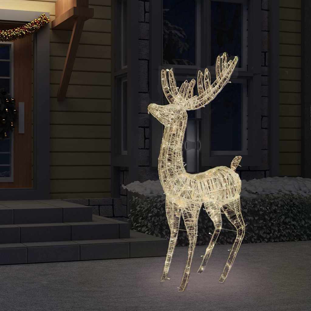 vidaXL Świąteczny renifer, akryl, 250 ciepłych białych LED, 180 cm