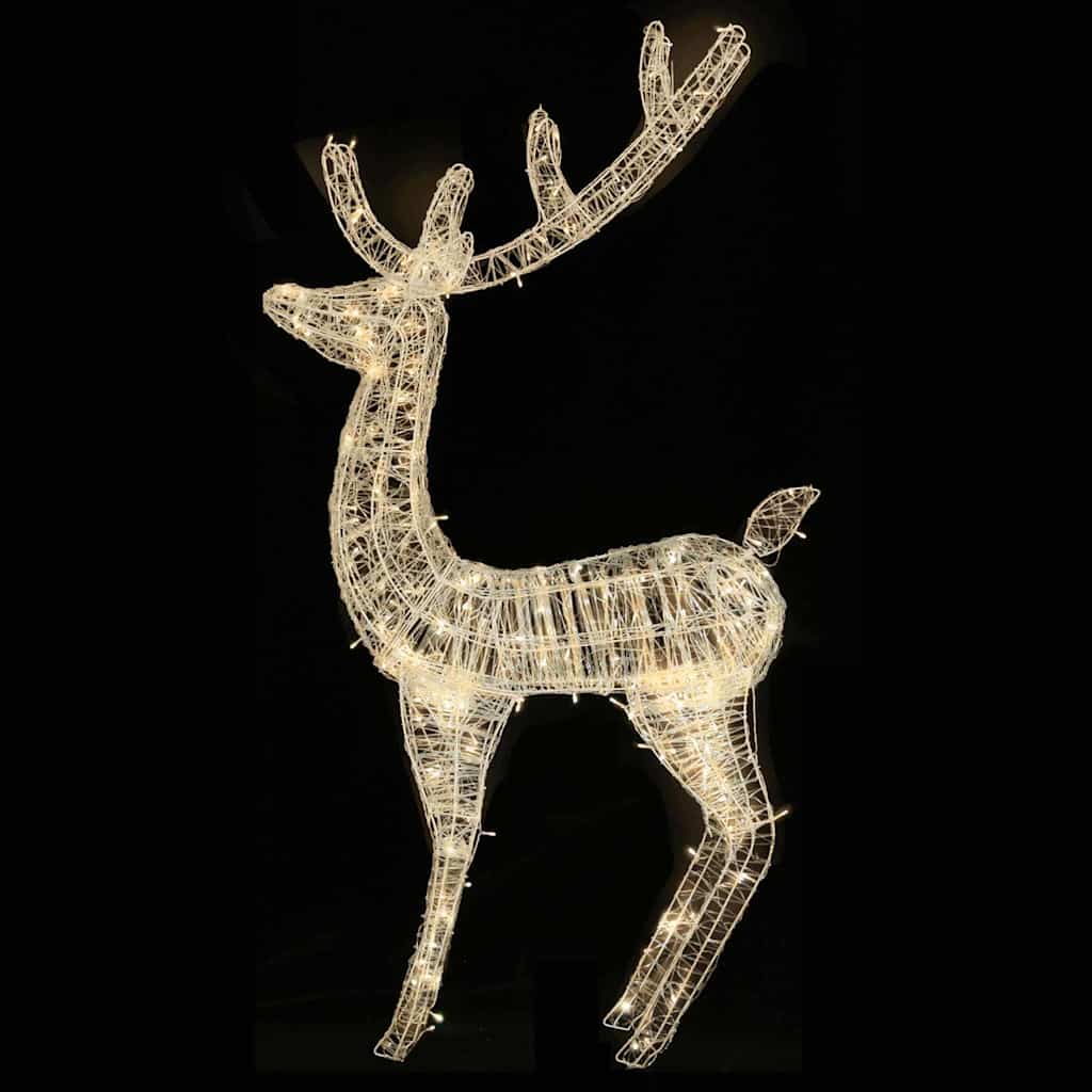 vidaXL Świąteczny renifer, akryl, 250 ciepłych białych LED, 180 cm