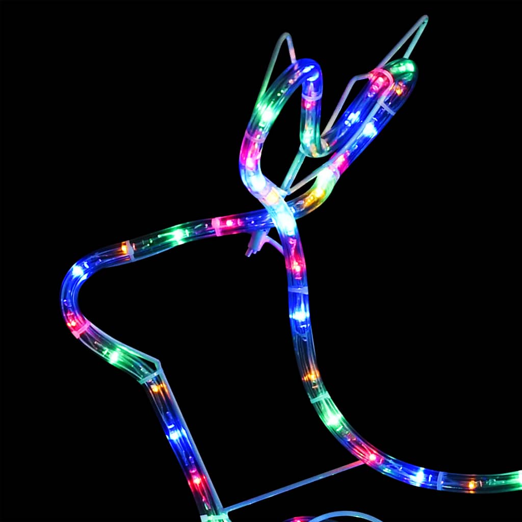 vidaXL Świąteczna dekoracja zewnętrzna: renifer i sanie, 252 diody LED