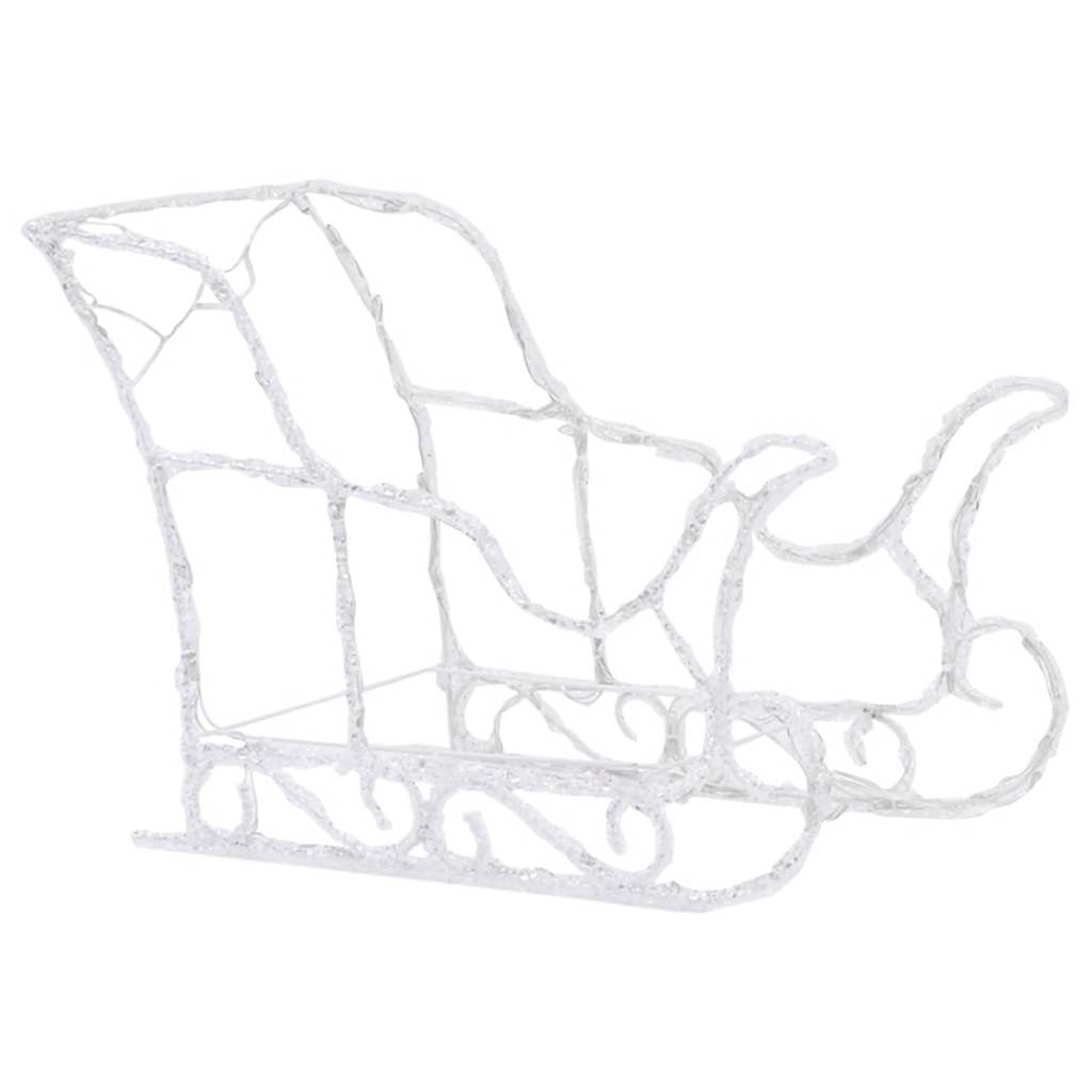 vidaXL Świąteczna dekoracja: renifery z saniami, 280x28x55 cm, akryl