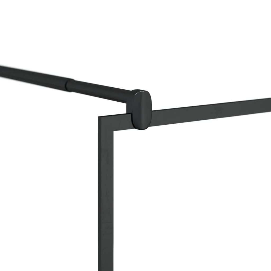 vidaXL Ścianka prysznicowa, przezroczyste szkło ESG, 80x195 cm, czarna