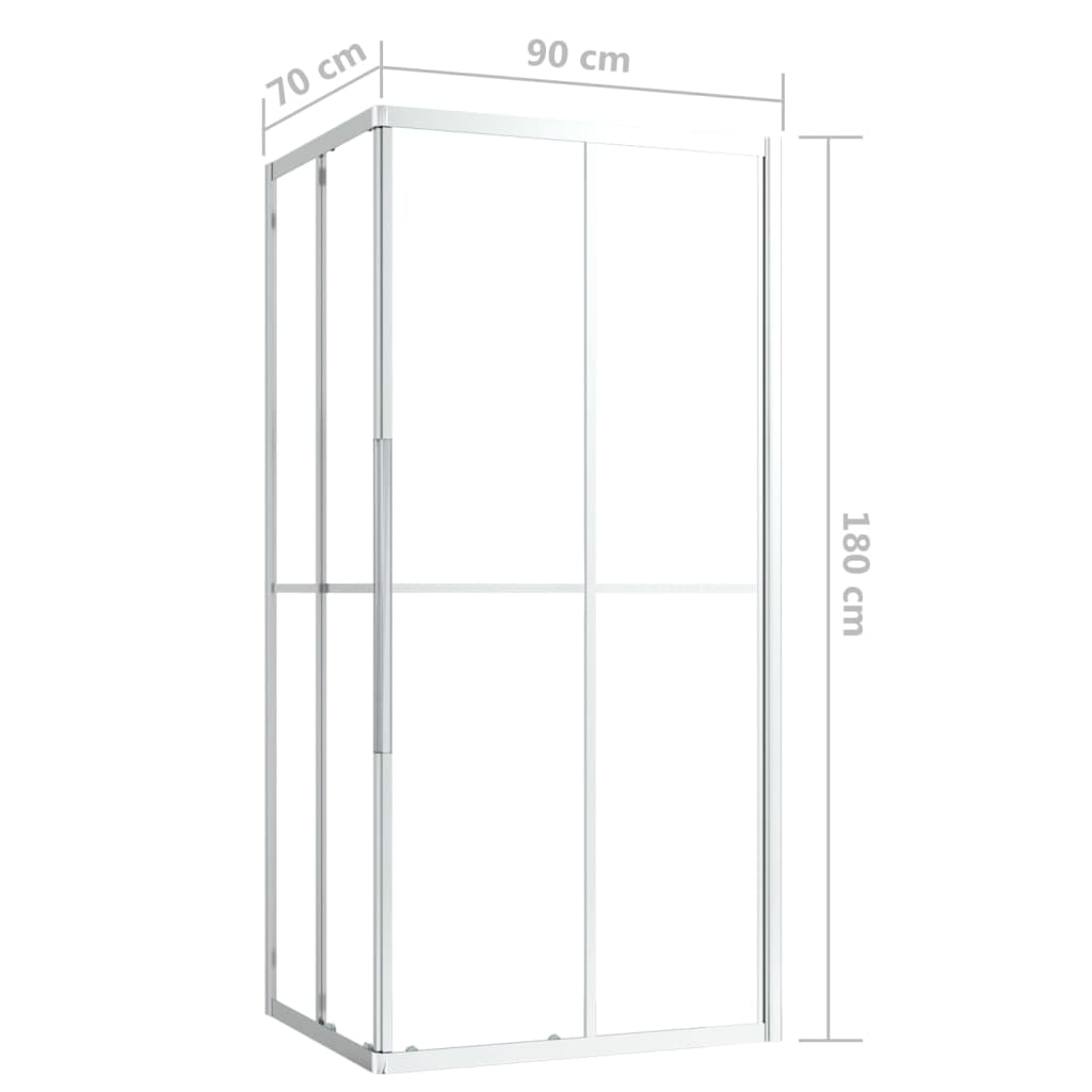 vidaXL Kabina prysznicowa, ESG, 90x70x180 cm