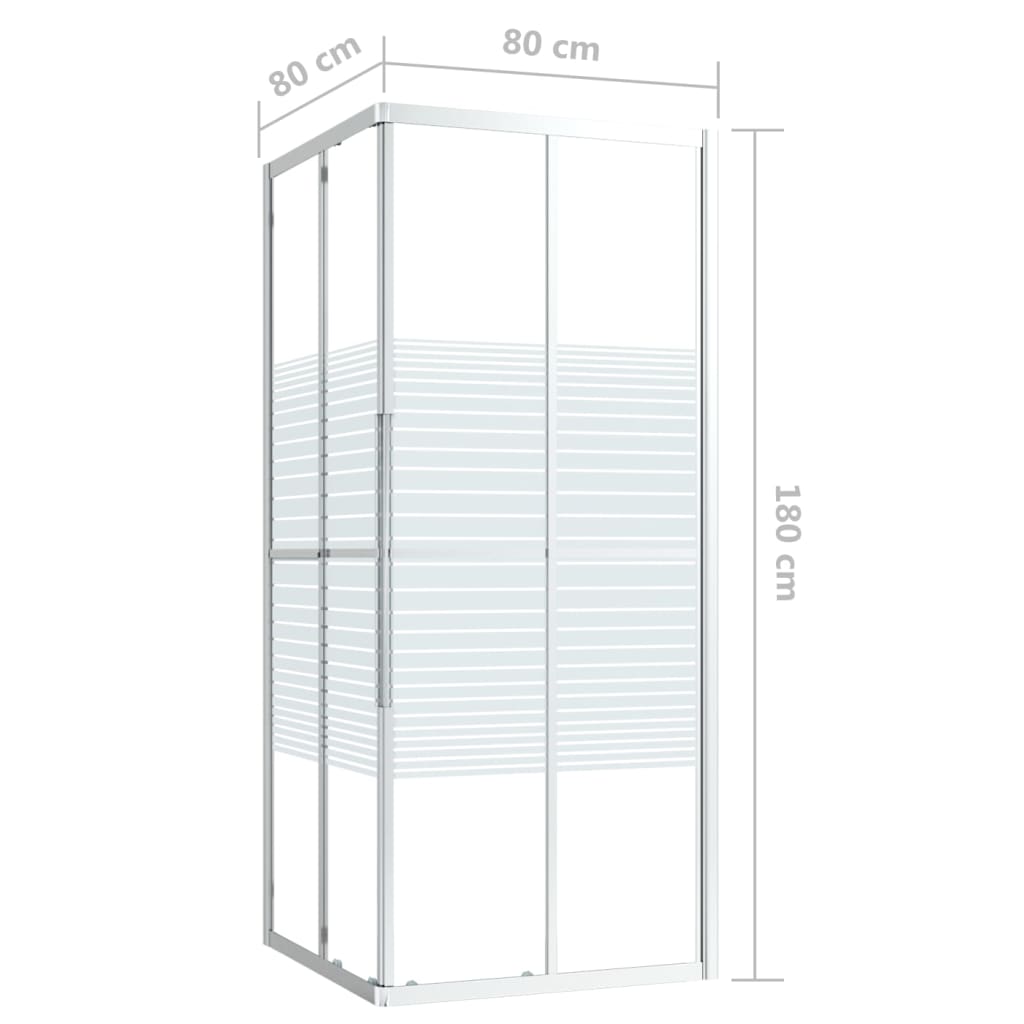 vidaXL Kabina prysznicowa, ESG, 80x80x180 cm