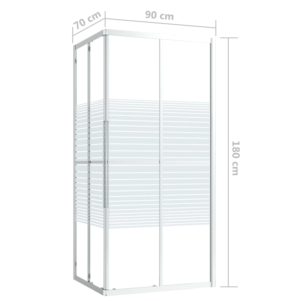 vidaXL Kabina prysznicowa, ESG, 90 x 70 x 180 cm