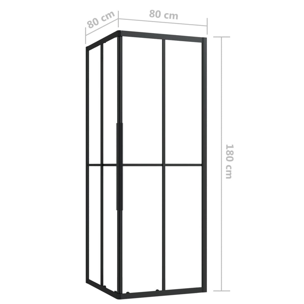 vidaXL Kabina prysznicowa, ESG, 80x80x180 cm