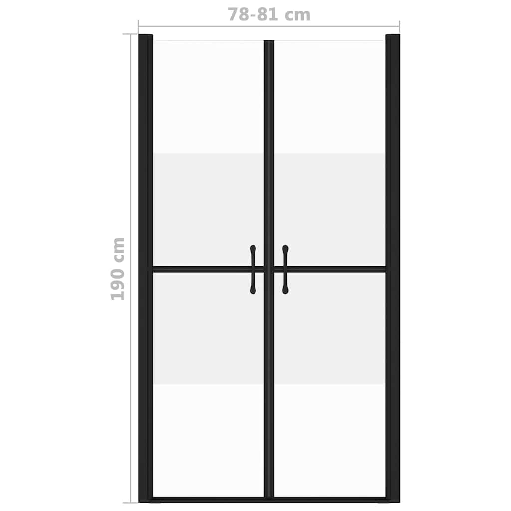 vidaXL Drzwi prysznicowe, szkło częściowo mrożone, ESG, (78-81)x190 cm
