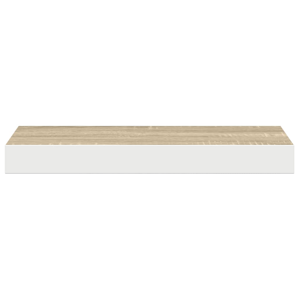 vidaXL Półka ścienna, dębowo-biała, 40x23,5x3,8 cm, MDF