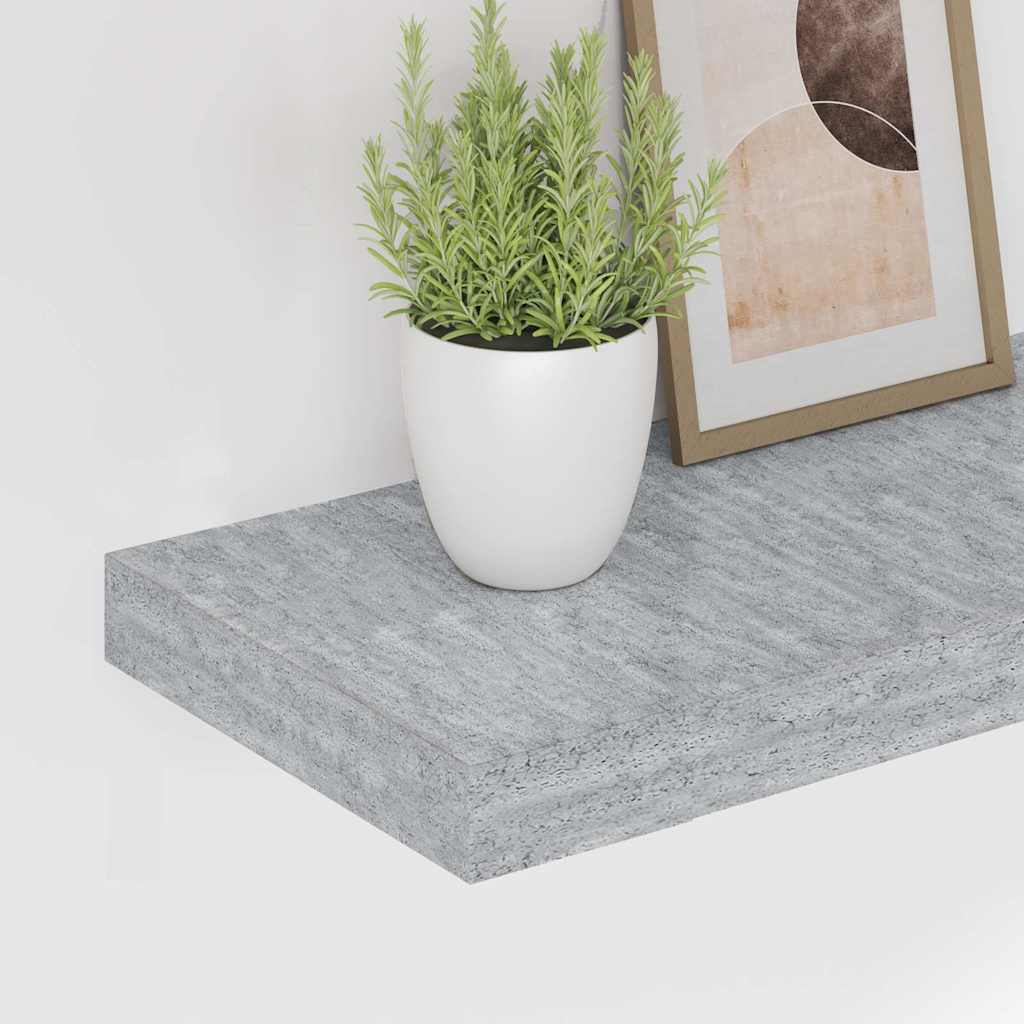 vidaXL Półki ścienne, 2 szt., szarość betonu, 120 x 23,5 x 3,8 cm, MDF