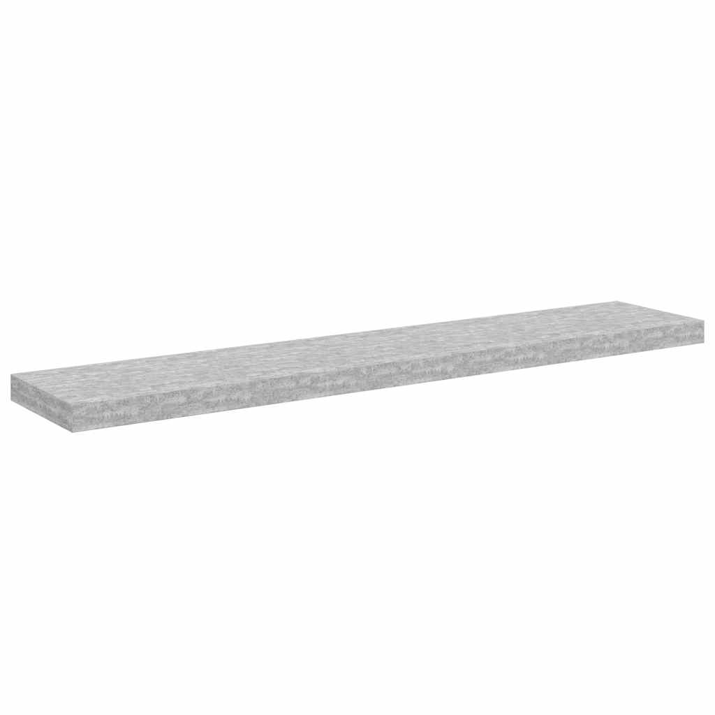 vidaXL Półki ścienne, 2 szt., szarość betonu, 120 x 23,5 x 3,8 cm, MDF