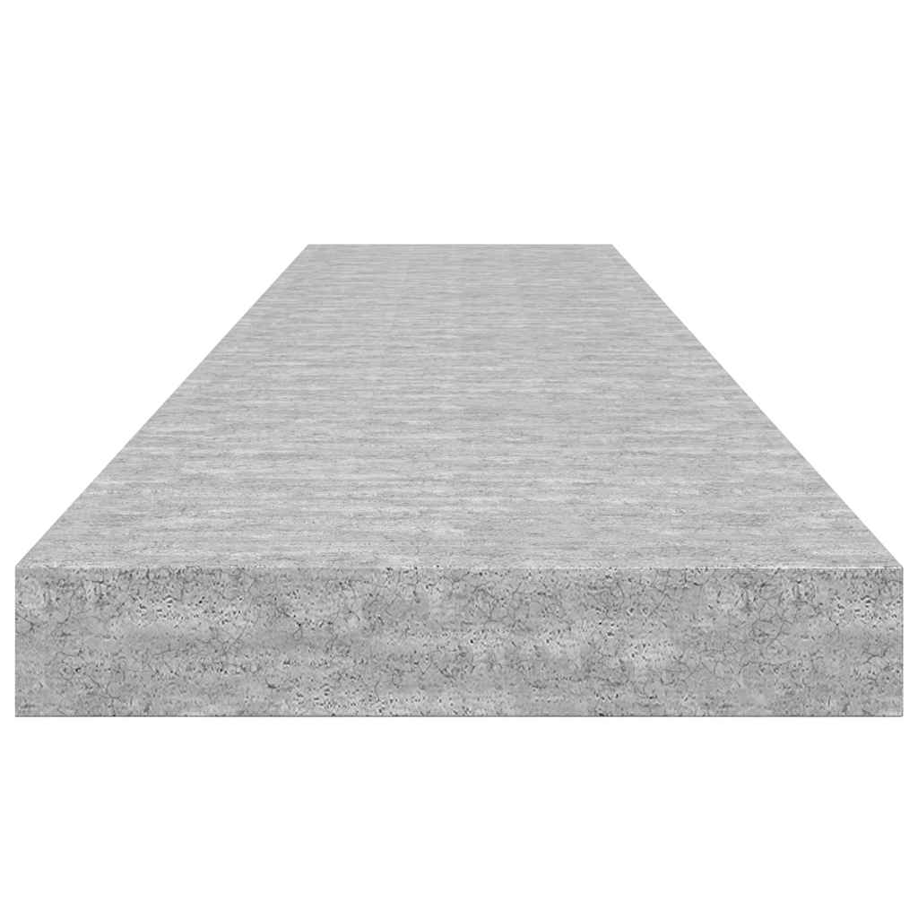 vidaXL Półki ścienne, 2 szt., szarość betonu, 120 x 23,5 x 3,8 cm, MDF