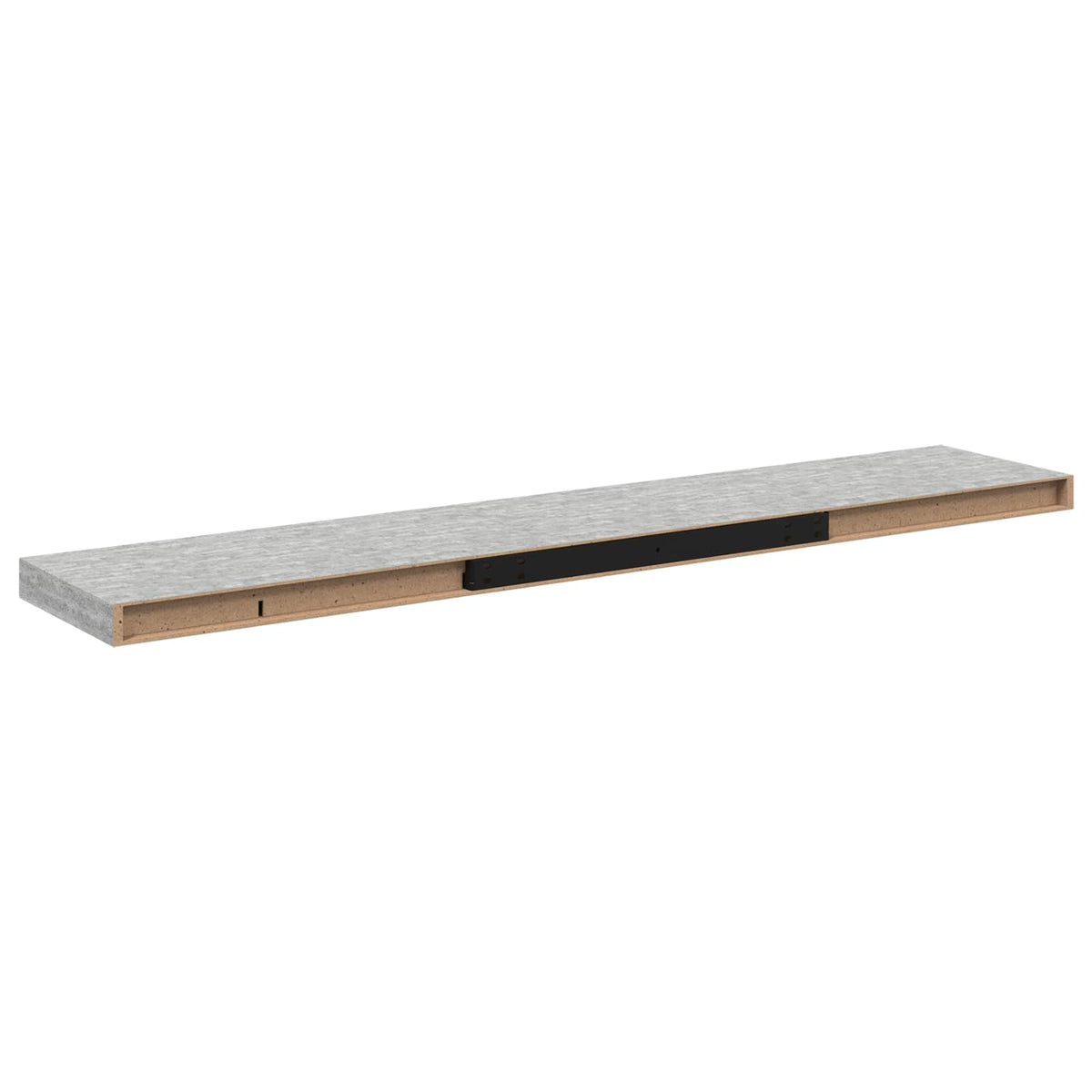 vidaXL Półki ścienne, 2 szt., szarość betonu, 120 x 23,5 x 3,8 cm, MDF