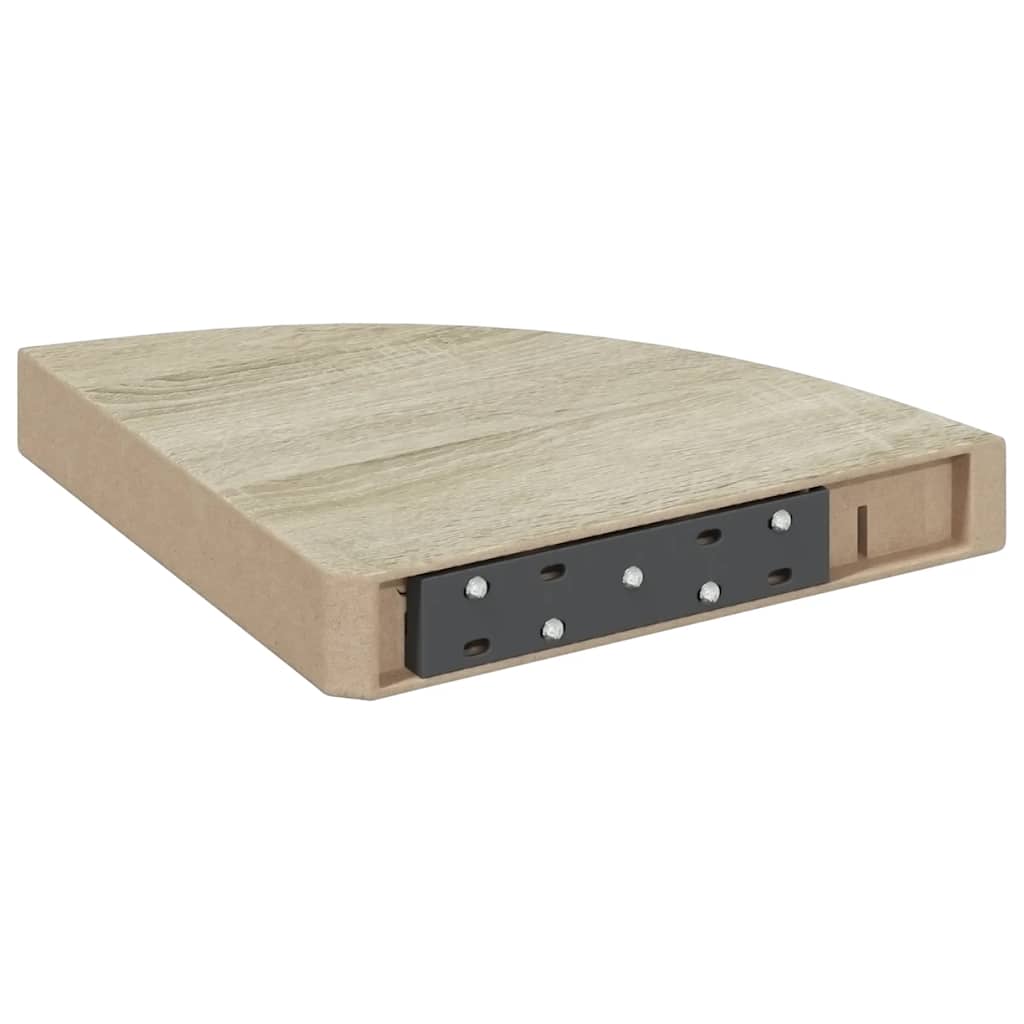 vidaXL Narożne półki ścienne, 4 szt., dąb i biel, 25x25x3,8 cm, MDF