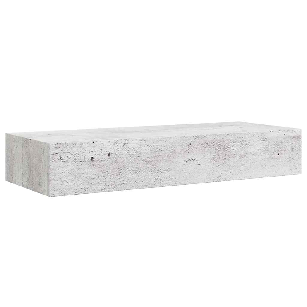 vidaXL Półka ścienna z szufladą, szarość betonu, 60x23,5x10 cm, MDF