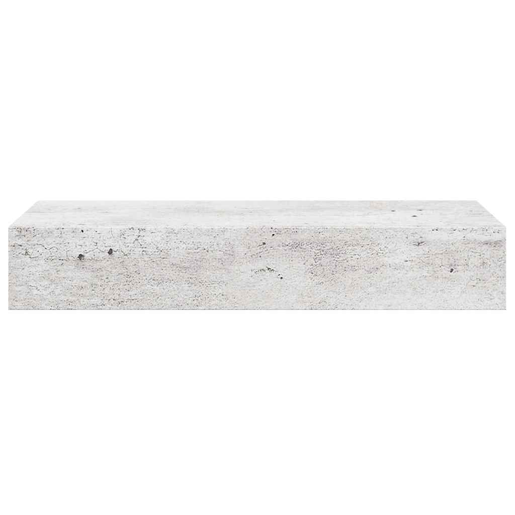 vidaXL Półka ścienna z szufladą, szarość betonu, 60x23,5x10 cm, MDF