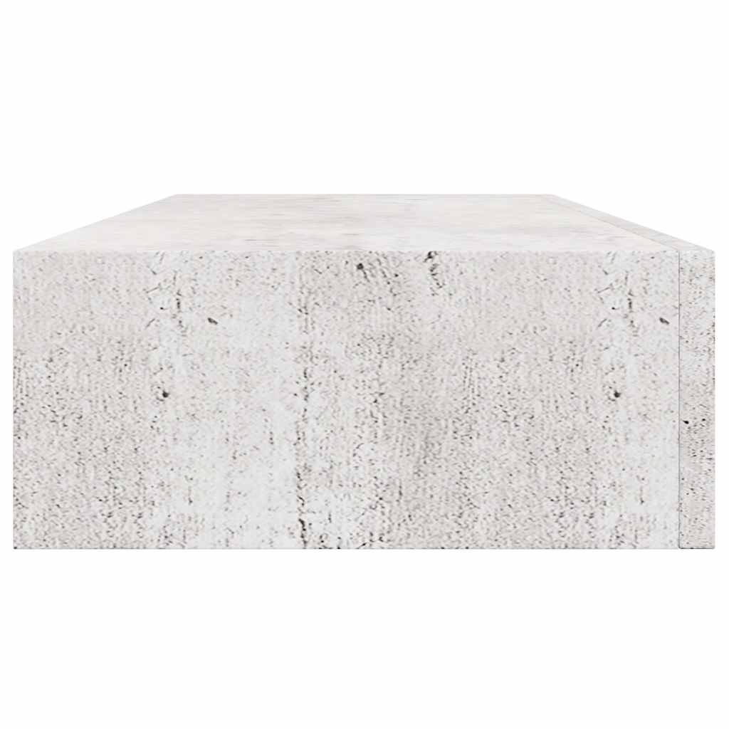 vidaXL Półka ścienna z szufladą, szarość betonu, 60x23,5x10 cm, MDF