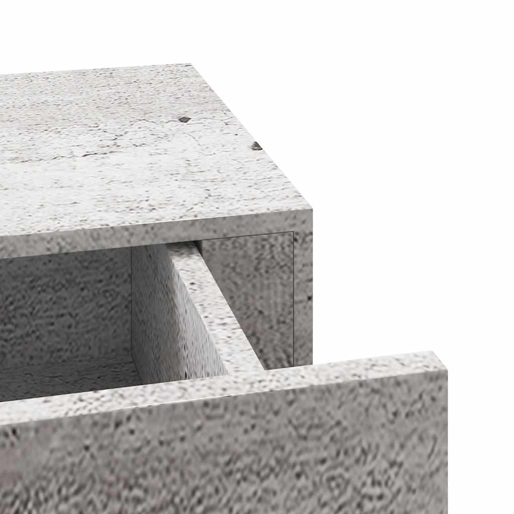 vidaXL Półka ścienna z szufladą, szarość betonu, 60x23,5x10 cm, MDF