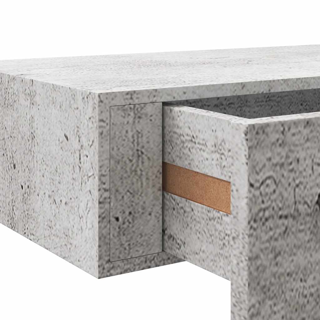 vidaXL Półka ścienna z szufladą, szarość betonu, 60x23,5x10 cm, MDF