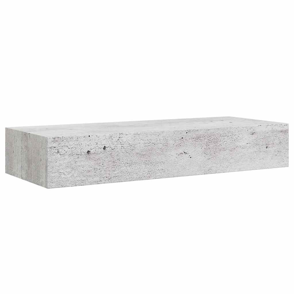 vidaXL Półki ścienne z szufladą, 2 szt., szare, 60 x 23,5 x 10 cm, MDF