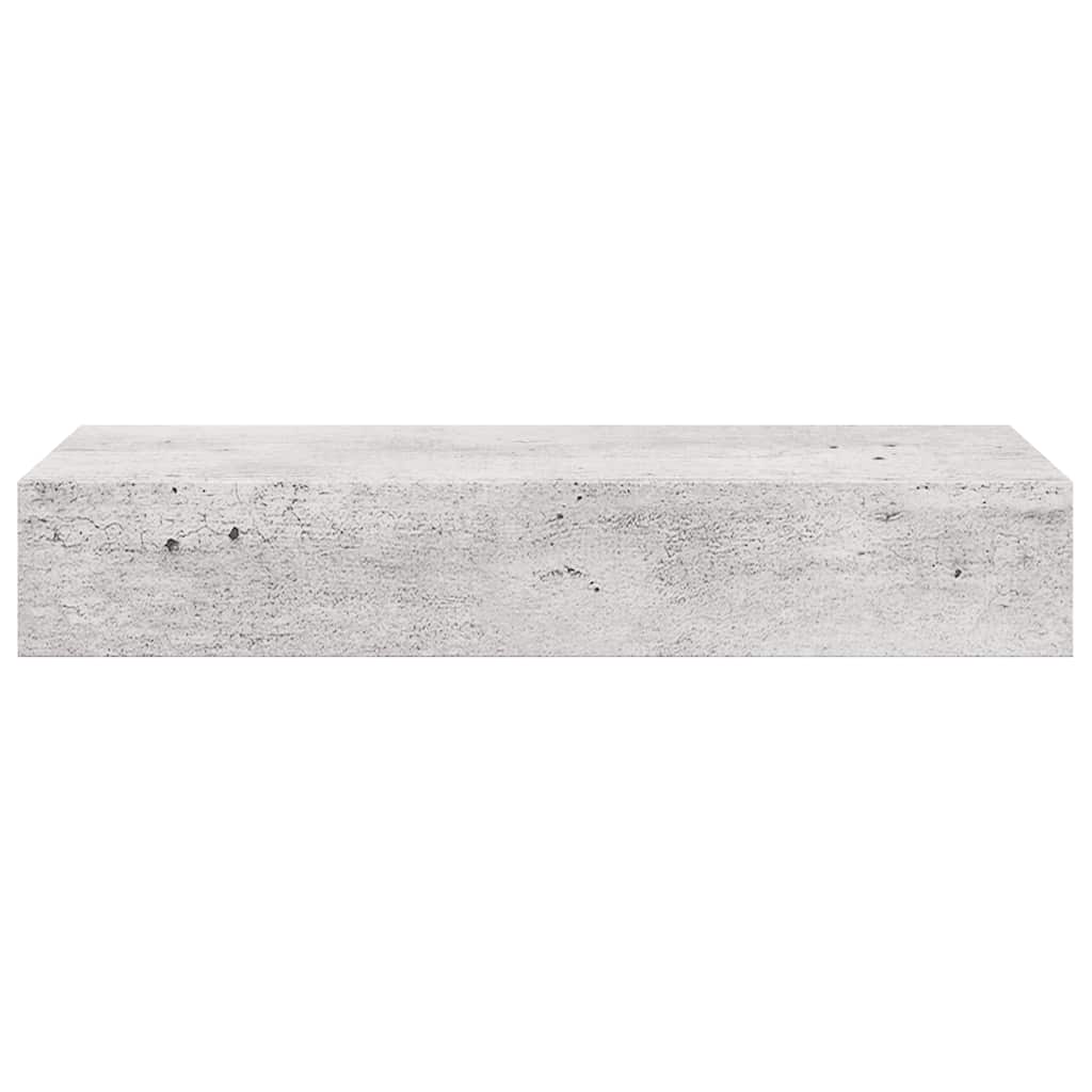 vidaXL Półki ścienne z szufladą, 2 szt., szare, 60 x 23,5 x 10 cm, MDF