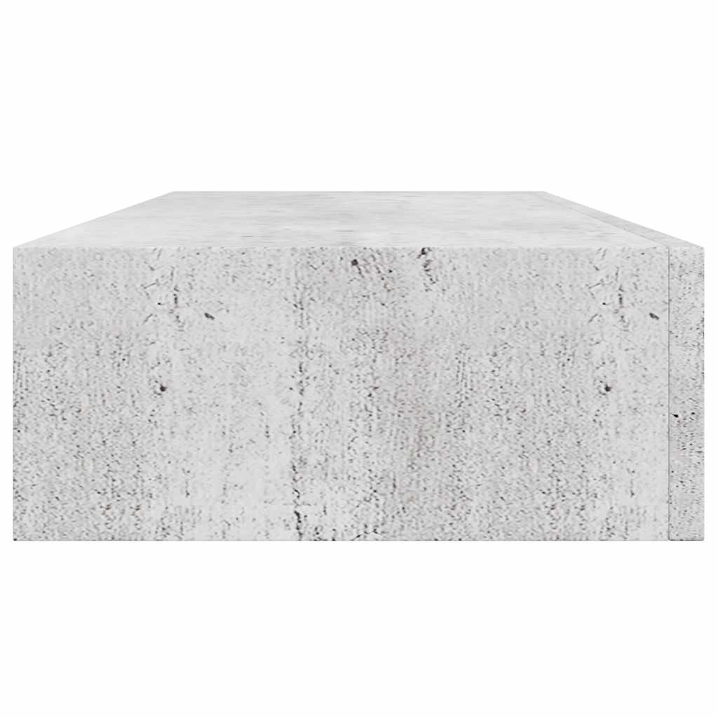 vidaXL Półki ścienne z szufladą, 2 szt., szare, 60 x 23,5 x 10 cm, MDF