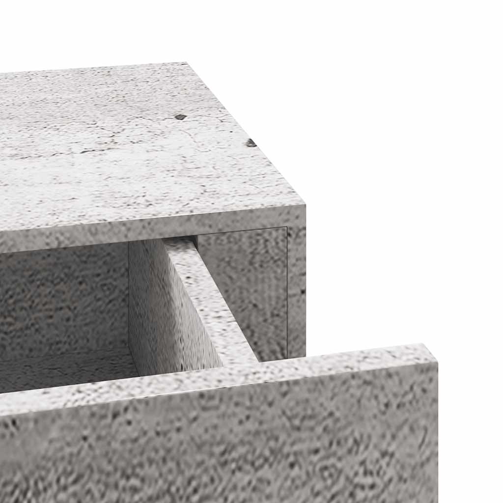 vidaXL Półki ścienne z szufladą, 2 szt., szare, 60 x 23,5 x 10 cm, MDF