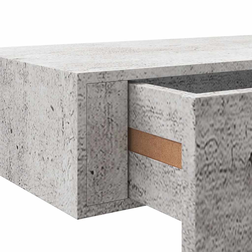 vidaXL Półki ścienne z szufladą, 2 szt., szare, 60 x 23,5 x 10 cm, MDF