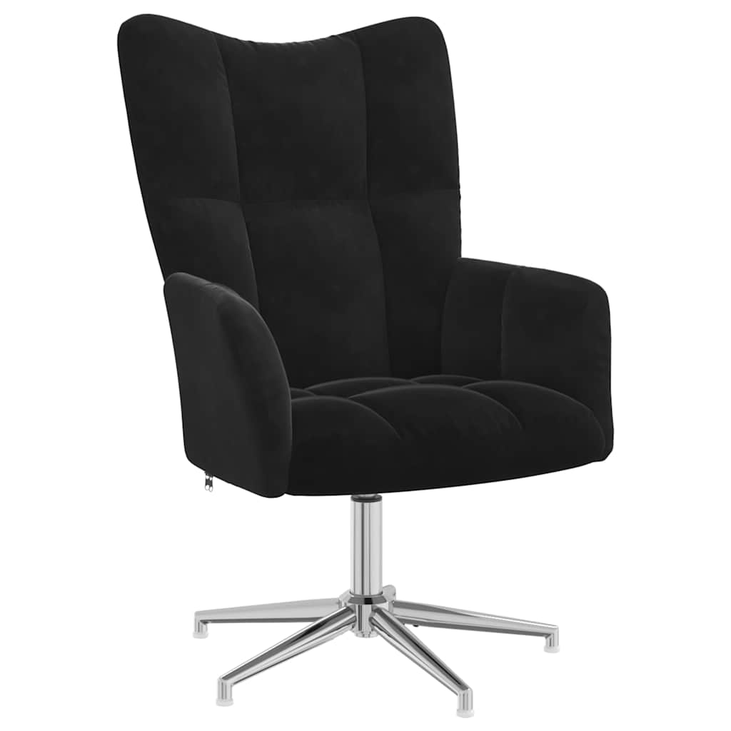 vidaXL Fotel, czarny, obity aksamitem