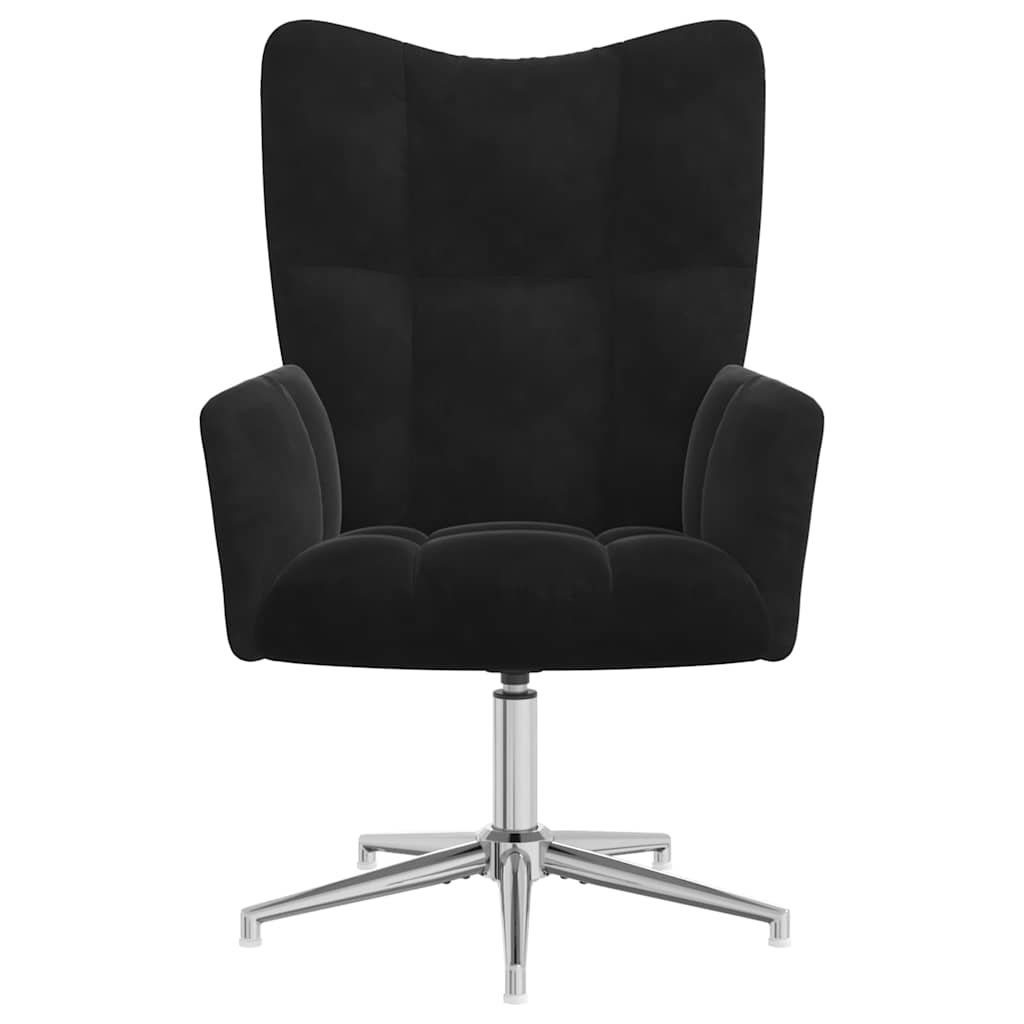 vidaXL Fotel, czarny, obity aksamitem