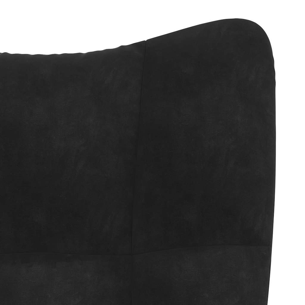 vidaXL Fotel, czarny, obity aksamitem