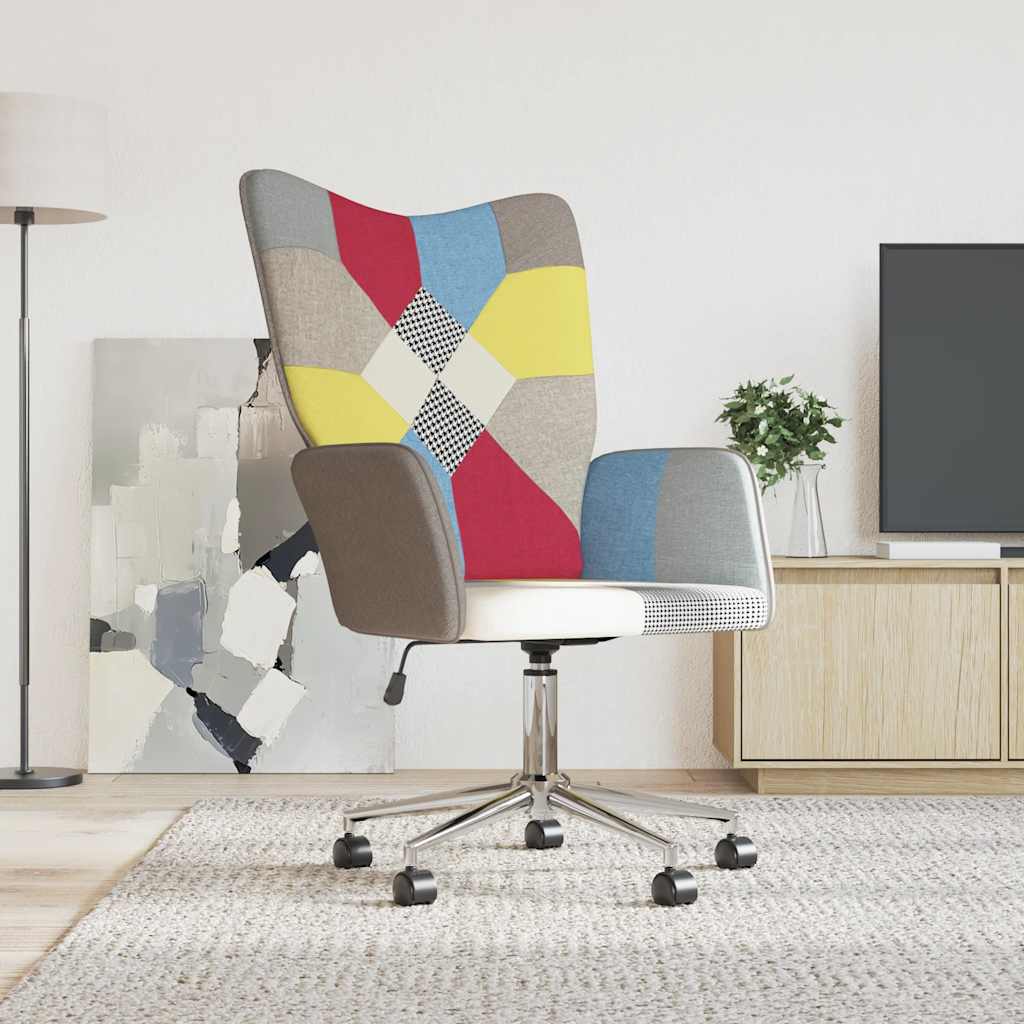 vidaXL Fotel, patchwork, obity tkaniną