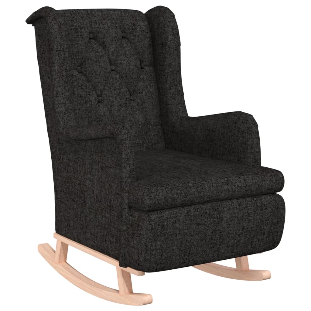 vidaXL Fotel bujany z kauczukowymi nóżkami, czarny, obity tkaniną