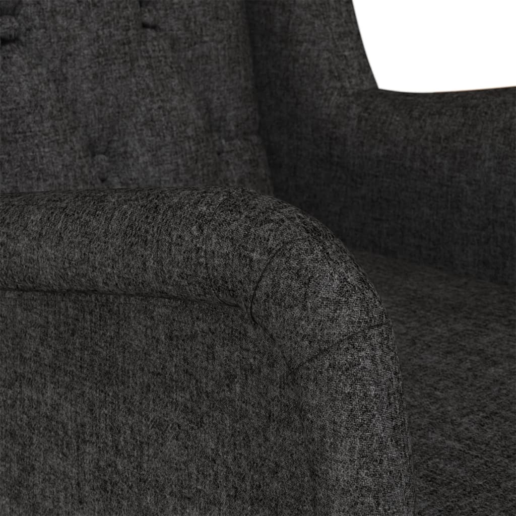 vidaXL Fotel bujany z kauczukowymi nóżkami, czarny, obity tkaniną