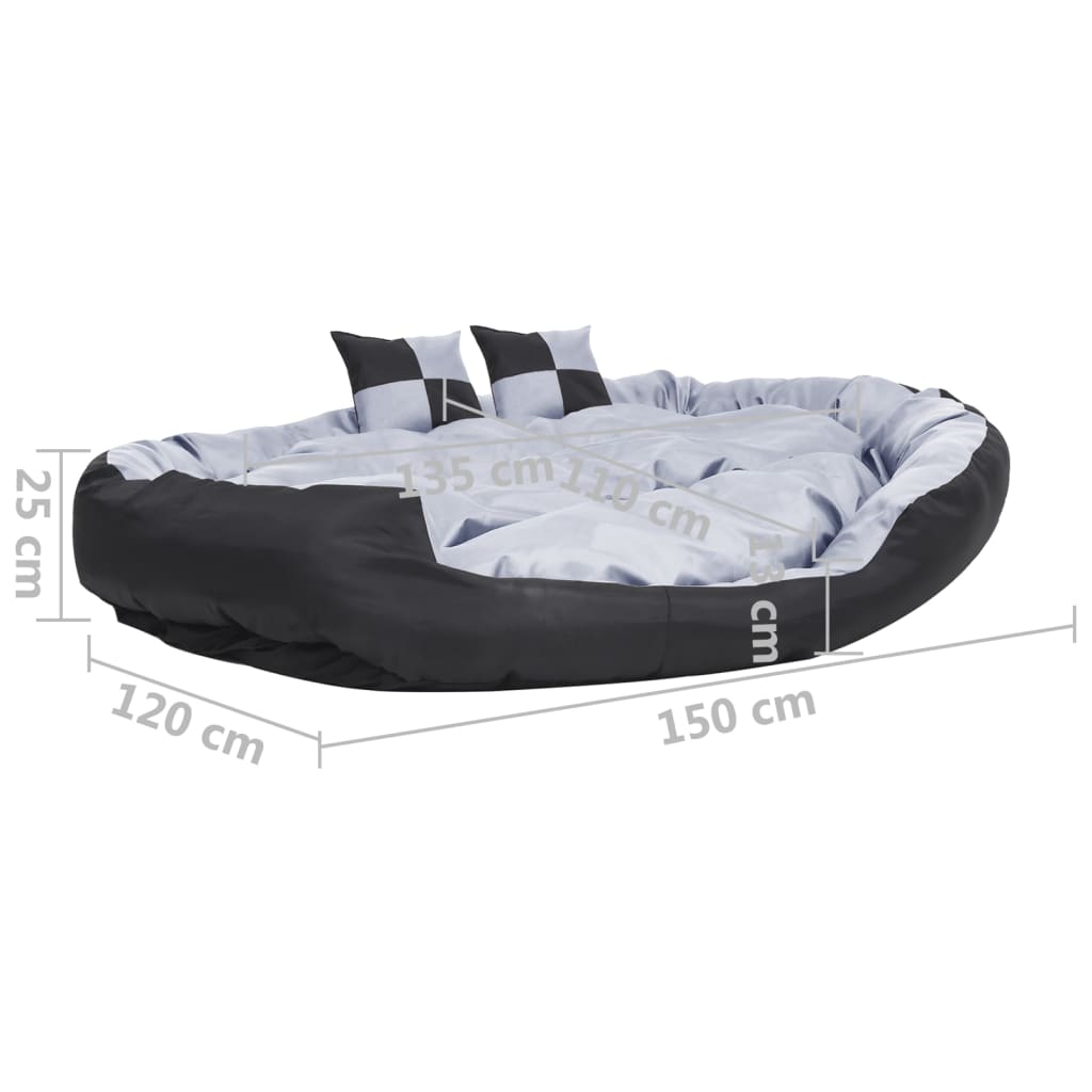 vidaXL Dwustronna poduszka dla psa, możliwość prania, 150x120x25 cm