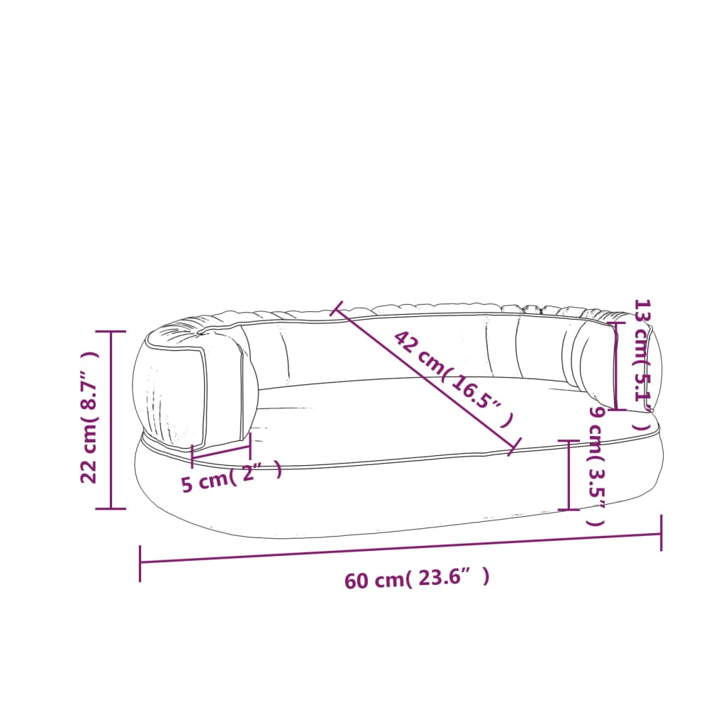 vidaXL Ergonomiczne legowisko dla psa, ciemnoniebieskie, 60x42 cm