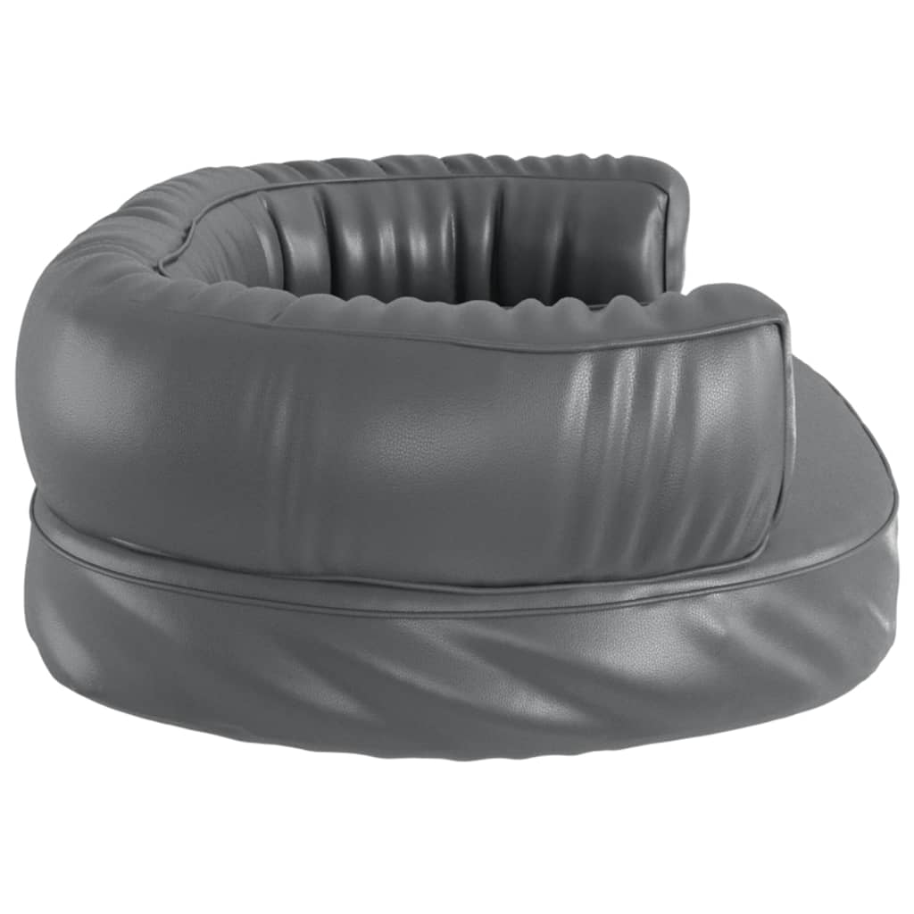 vidaXL Ergonomiczne legowisko dla psa, szare, 60x42 cm, sztuczna skóra