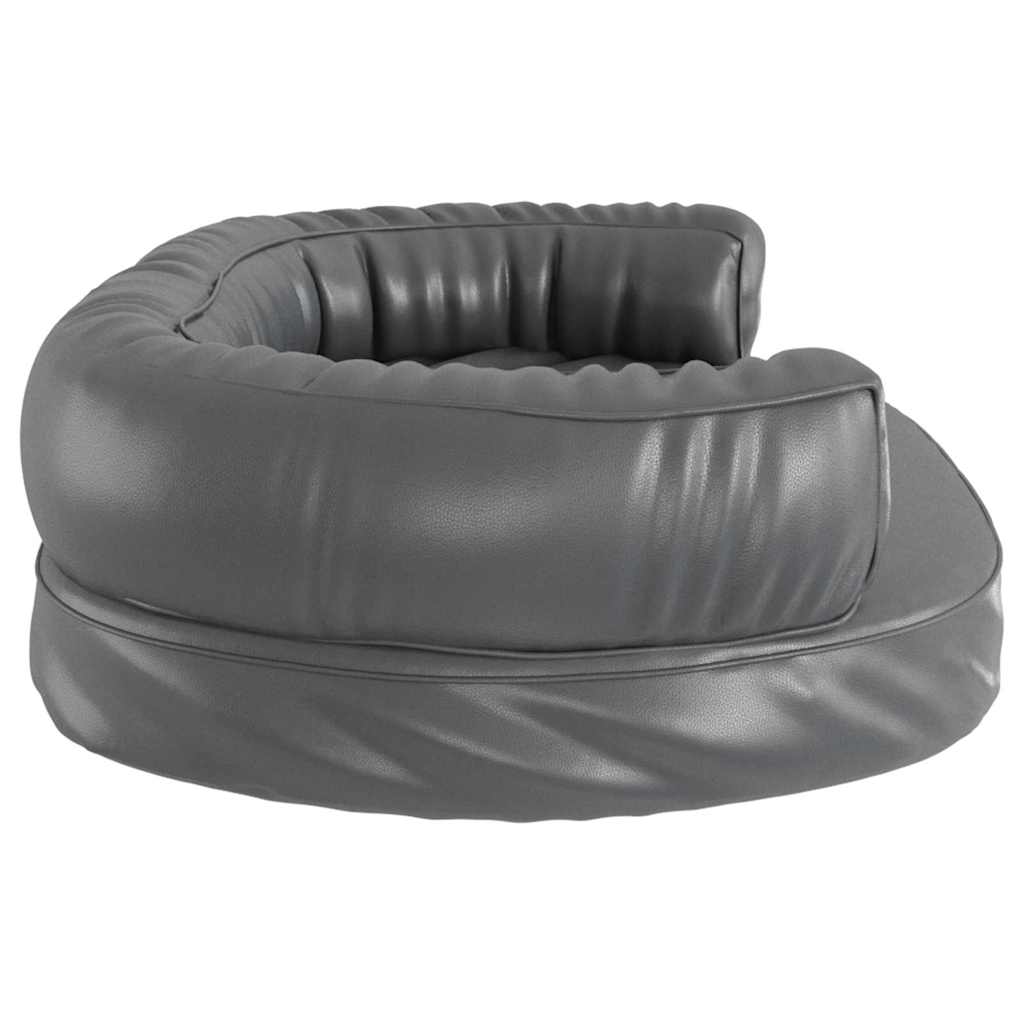 vidaXL Ergonomiczne legowisko dla psa, szare, 75x53 cm, sztuczna skóra