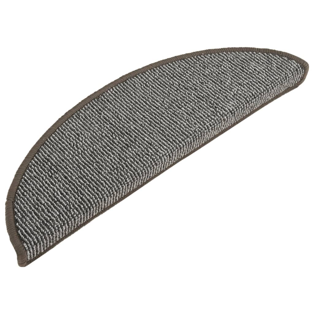 vidaXL Maty na schody 15 szt. 56x17x3 cm Szare półokrągłe