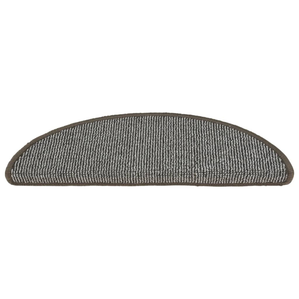 vidaXL Maty na schody 15 szt. 56x17x3 cm Szare półokrągłe