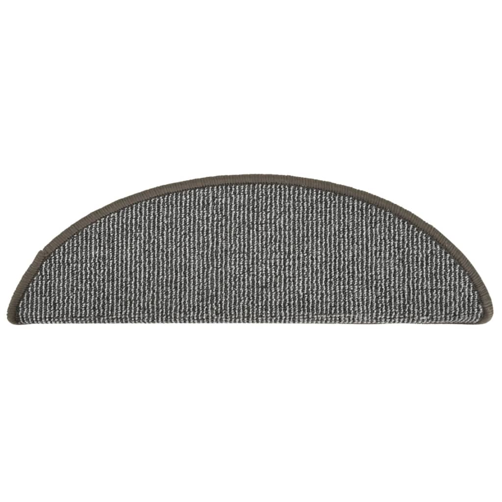 vidaXL Maty na schody 15 szt. 56x17x3 cm Szare półokrągłe