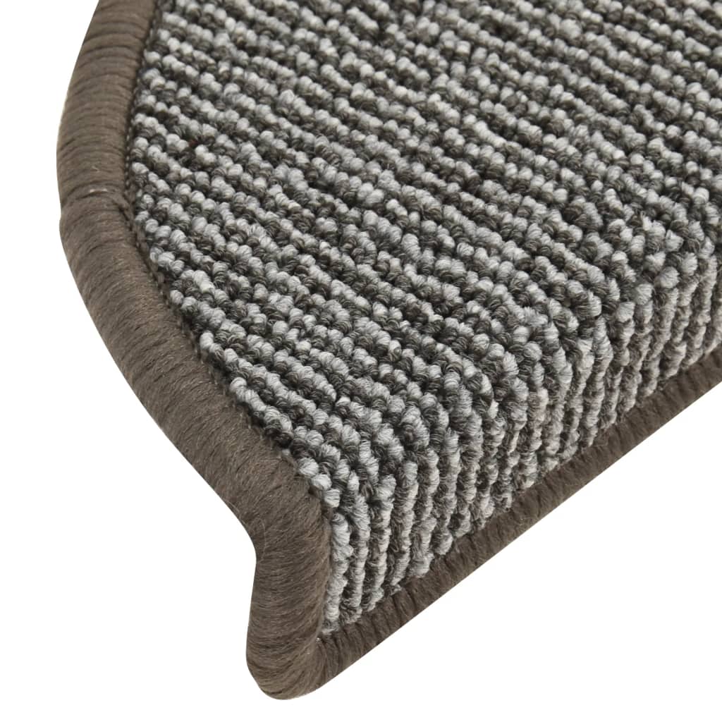 vidaXL Maty na schody 15 szt. 56x17x3 cm Szare półokrągłe