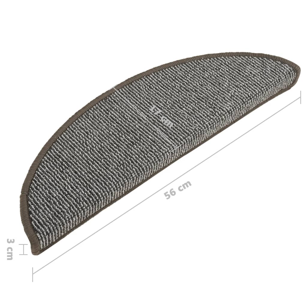 vidaXL Maty na schody 15 szt. 56x17x3 cm Szare półokrągłe