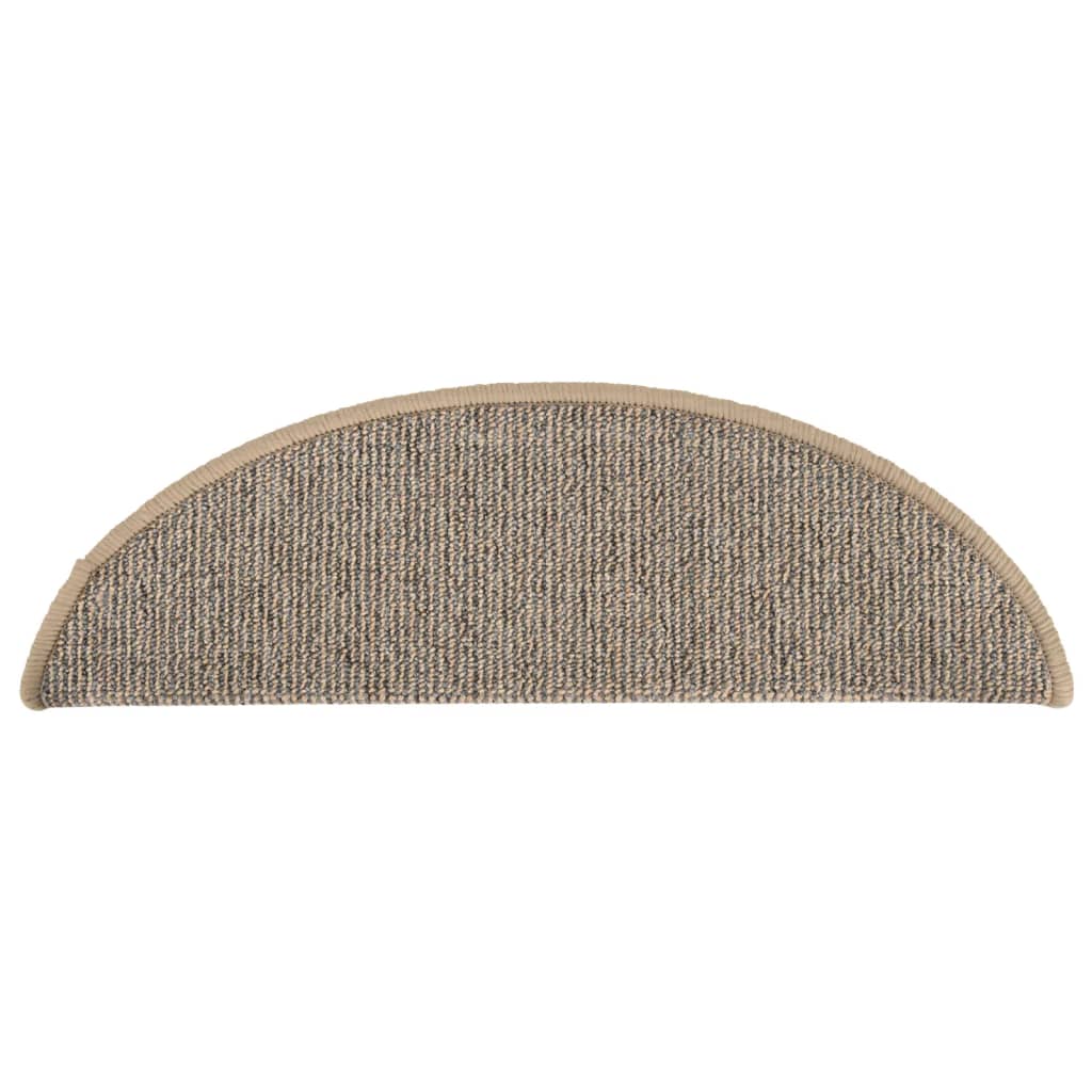 vidaXL Maty na schody 15 szt. 56x17x3 cm Brązowe półokrągłe