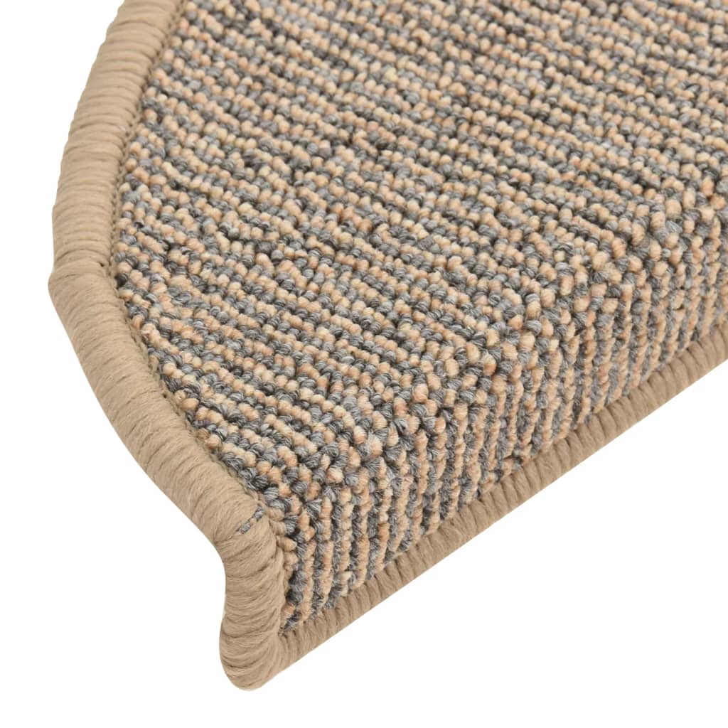 vidaXL Maty na schody 15 szt. 56x17x3 cm Brązowe półokrągłe